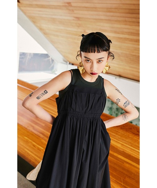 【OMMO】黒ワンピース OMMO ワンピース RANDOM TUCK CAMI OP : ZOZOTOWN Yahoo!店