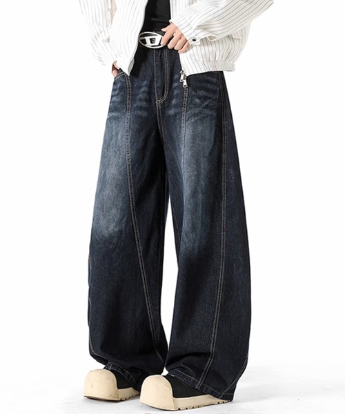 WESTBOY ジーンズ ルーズバギー ヴィンテージ加工 デニムパンツ