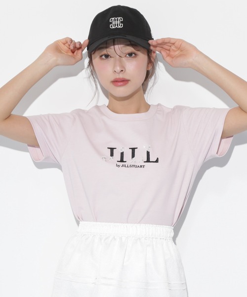 tシャツ オーガニックコットンビジューロゴTシャツ レディース
