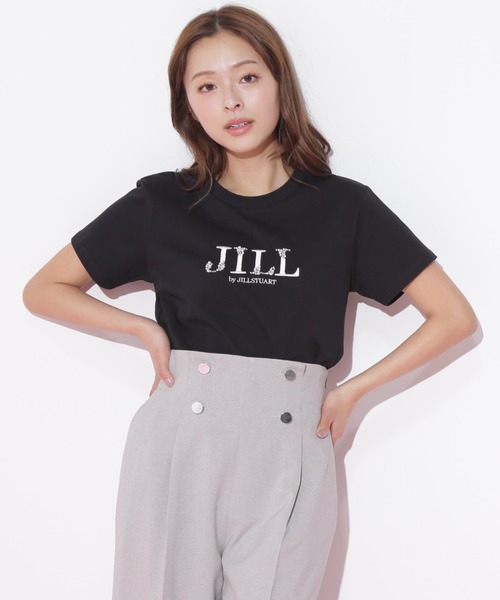 tシャツ オーガニックコットンビジューロゴTシャツ レディース JILL by STUART tシャツ オーガニックコットンビジューロゴT