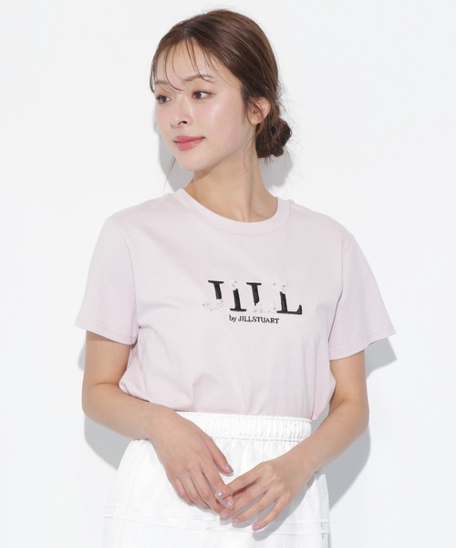 tシャツ オーガニックコットンビジューロゴTシャツ レディース JILL by STUART tシャツ オーガニックコットンビジューロゴT