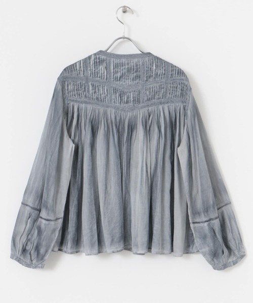 かぐれ＊コットンピグメントダイブラウス　グレージュ　フリーサイズ かぐれ（カグレ）の「ピグメントダイ2WAYブラウス（シャツ