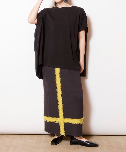 今季オズモーシス5月発売　フリンジニットトップス＆スカート OSMOSIS スカート フリンジテープニットスカート : ZOZOTOWN