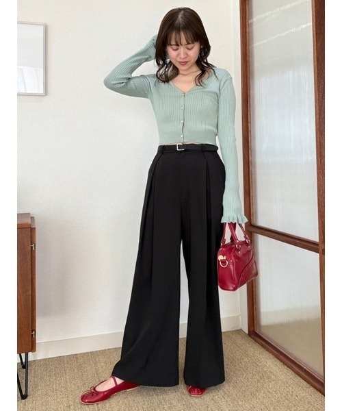LILY BROWN カーディガン 「WEB限定カラー」フリルスリーブ