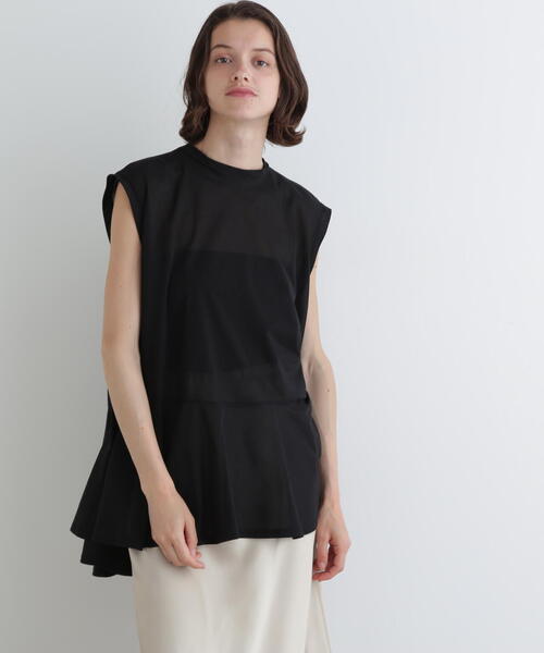 tシャツ シアートリコット ペプラムカットソー レディース LE PHIL tシャツ シアートリコットカットソー レディース