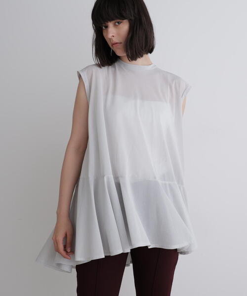 tシャツ シアートリコット ペプラムカットソー レディース LE PHIL tシャツ シアートリコットカットソー レディース