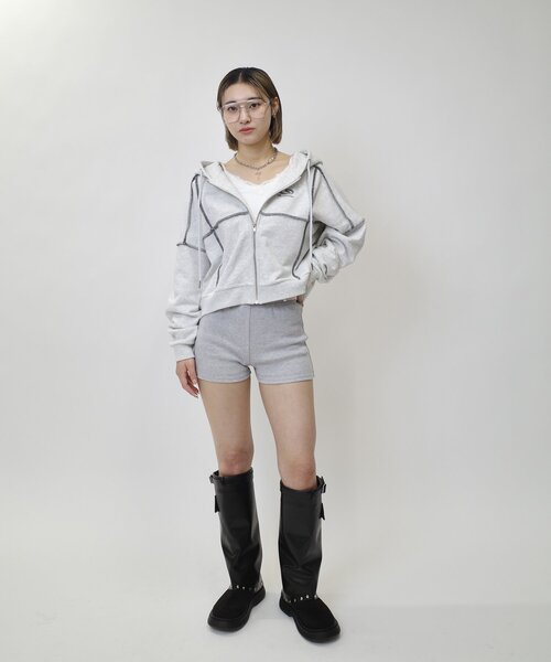 「WHO'S WHO gallery」 ジップアップパーカー FREE チャコールグレー レディース WHO'S WHO gallery 「WHO'S gallery」 ジップアップパーカー