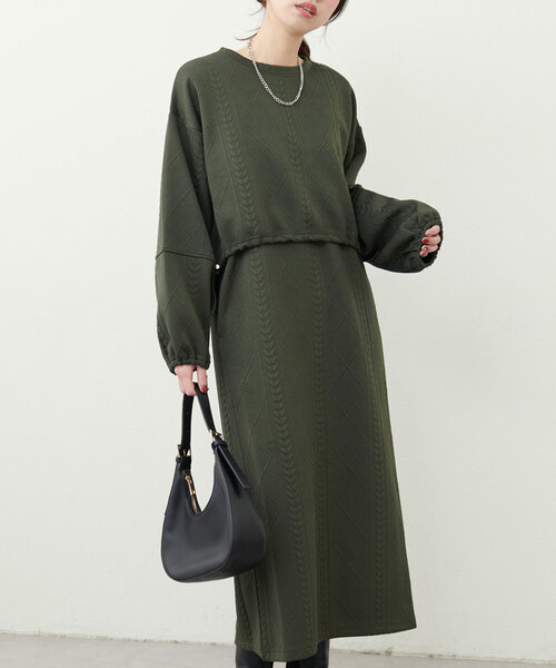 「natural couture」 長袖カットソー FREE カーキ レディース