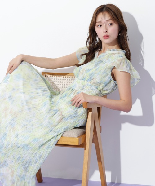 [JILLSTUART]★25SS★韓国人気★Pleated One Piece Dress JILL by STUART ワンピース スリットネックプリーツワンピース