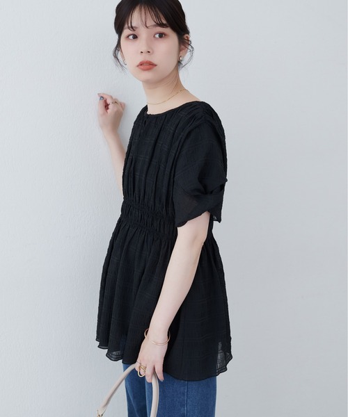 ブラウス シャツ osonoねじり袖ペプラムチュニック レディース osonoねじり袖ペプラムチュニック（シャツ/ブラウス）｜natural