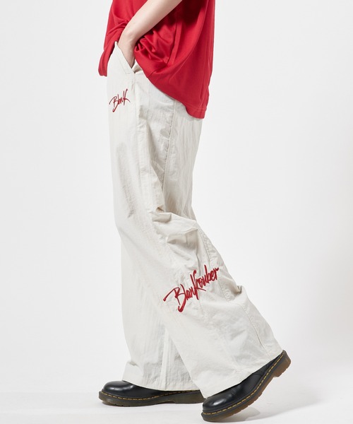 Theater code パンツ Nylon pants with embroidery design / 刺繍
