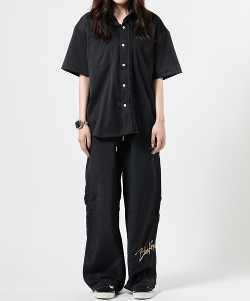 Theater code パンツ Nylon pants with embroidery design / 刺繍