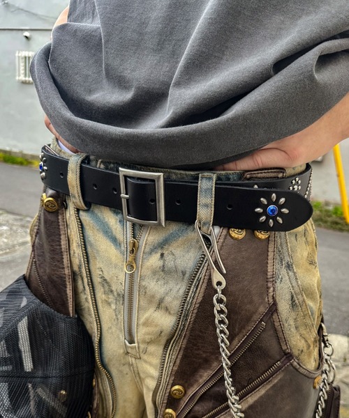 A'gem ベルト A'GEM/9 × .kom 「A'gem/エージェム」 フラワースタッズ