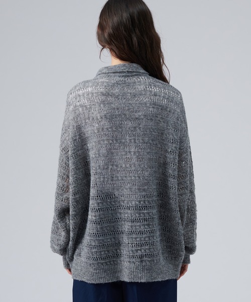 「ONCILY」 ニットカーディガン LARGE ブルーグリーン メンズ_画像9