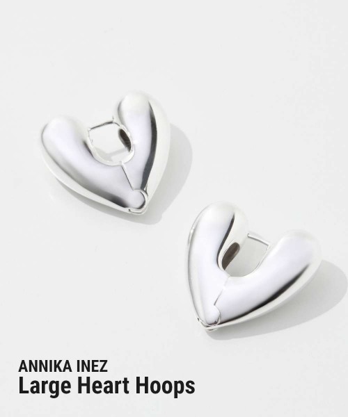 ANNIKA INEZ ピアス Heart Hoops， Lrg アニカ イネズ ハート