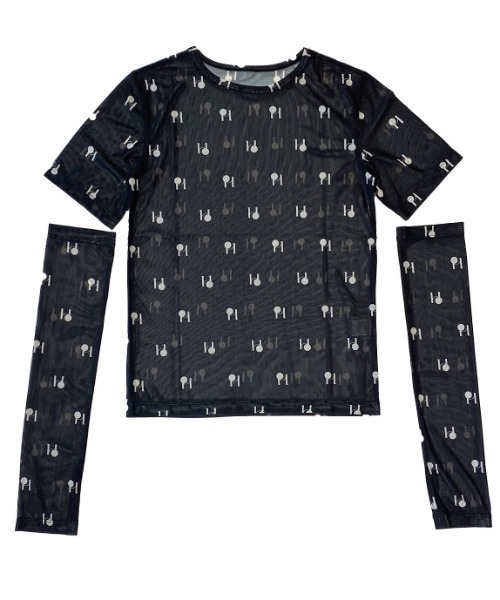 tシャツ logo tulle two-way tops レディース