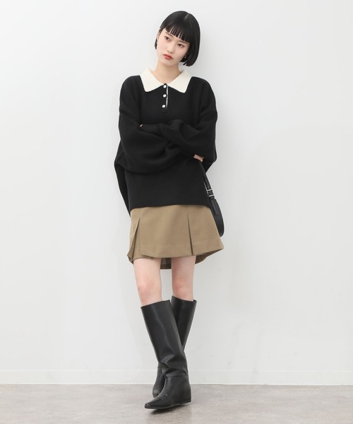 NOGLE スカート 「NOGLE/ノグル」ウールテックプリーツミニスカート