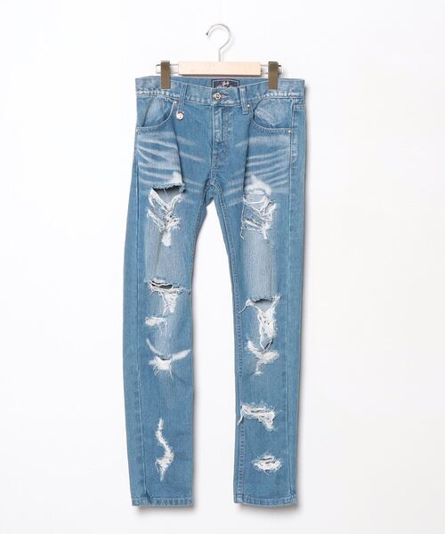 Rady ダメージ加工ブルーデニム　　24 美品 Rady 「Rady」 ダメージ加工デニムパンツ 24 ブルー レディース