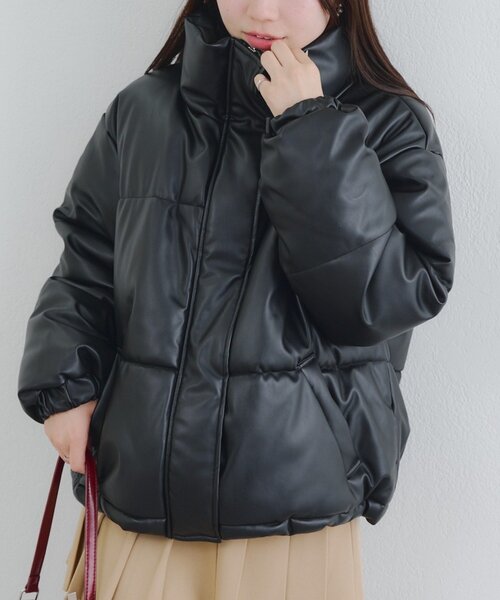 本日だけ❣️ESTNATION 中綿 ブルゾン ダウンコート36 ネイビー BLANC FICELLE ダウンコート ダウンジャケット ショート丈 中綿