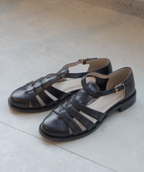 LEPSIM（レプシィム） フラットサンダル LARGE ブラック レディース