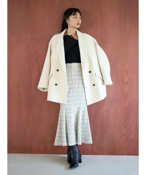 LAGUNAMOON ジャケット テーラードジャケット ネップツイードオーバー