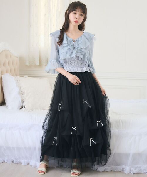 「ems excite」 7分袖ブラウス FREE ナチュラル レディース_画像2