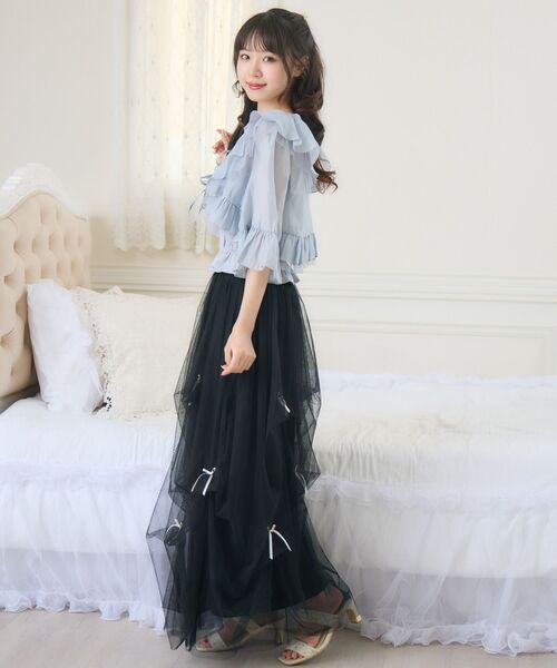 「ems excite」 7分袖ブラウス FREE ナチュラル レディース_画像4