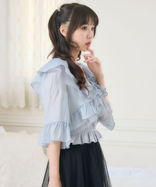 「ems excite」 7分袖ブラウス FREE ナチュラル レディース_画像7