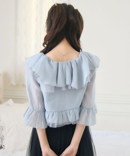 「ems excite」 7分袖ブラウス FREE ナチュラル レディース_画像9