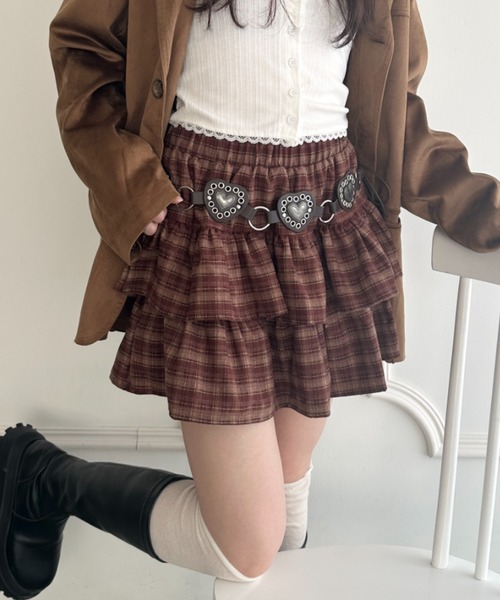 スカート フリルチェックミニスカート : ZOZOTOWN Yahoo!店 - 通販