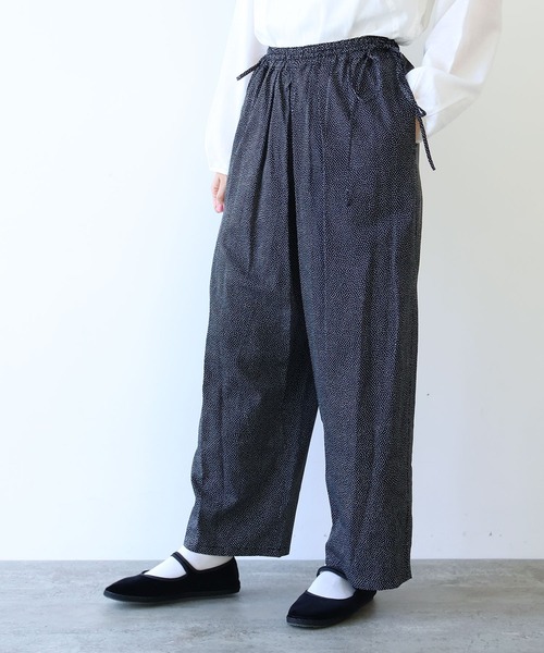 yuni パンツ R Cu twill dot print drawstrings パンツ レディース