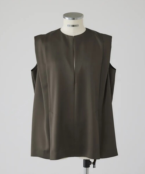RIM.ARK ベスト ジレ 「RIM.ARK/リムアーク」Satin chic vest/サテン