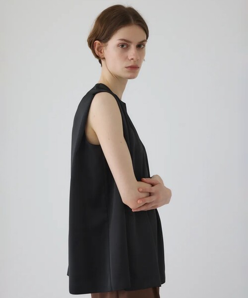 RIM.ARK ベスト ジレ 「RIM.ARK/リムアーク」Satin chic vest/サテン