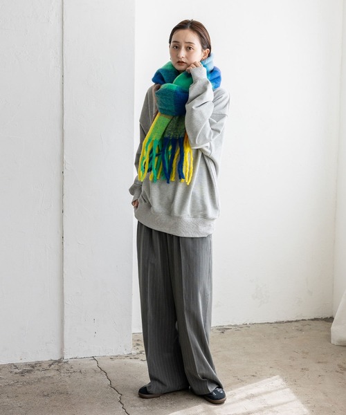 Futu-no-Stripe-Pants スラックス No Rule No Line スラックス パンツ ピンストライプワイドパンツ