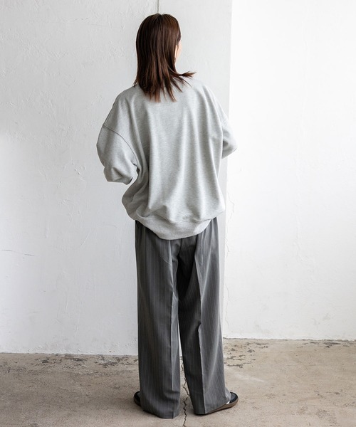 No Rule No Line ワイドパンツ スラックス パンツ ピンストライプ