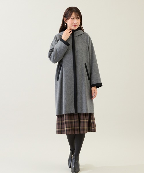 Rose Tiara（ローズティアラ） コート アウター フード付き配色切替え