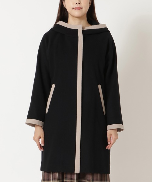 ローズティアラ（Rose Tiara）/フード付き配色切替えコート Rose Tiara（ローズティアラ） コート アウター フード付き配色切替え