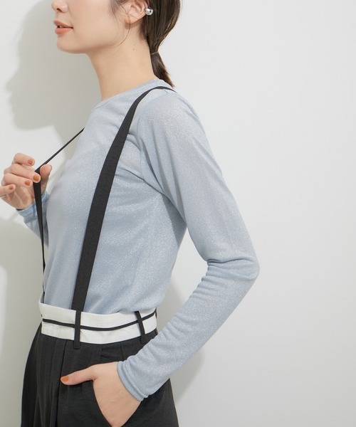 「LE CERCLE par rope'」 長袖カットソー FREE シルバー レディース_画像2