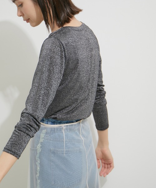 「LE CERCLE par rope'」 長袖カットソー FREE シルバー レディース_画像4