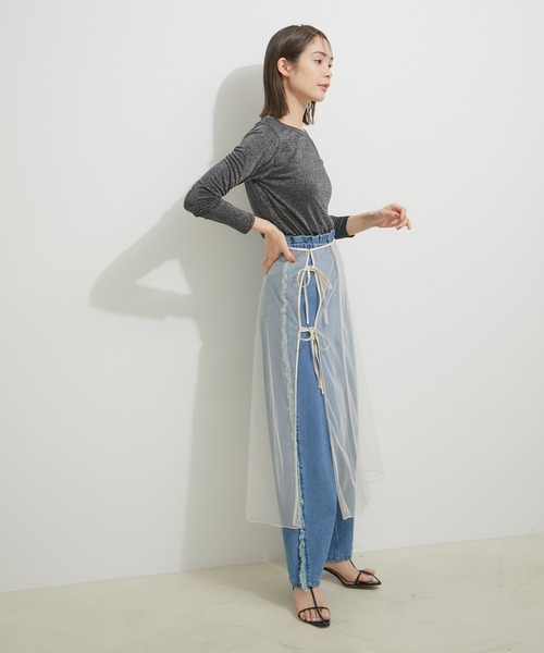 「LE CERCLE par rope'」 長袖カットソー FREE シルバー レディース_画像5