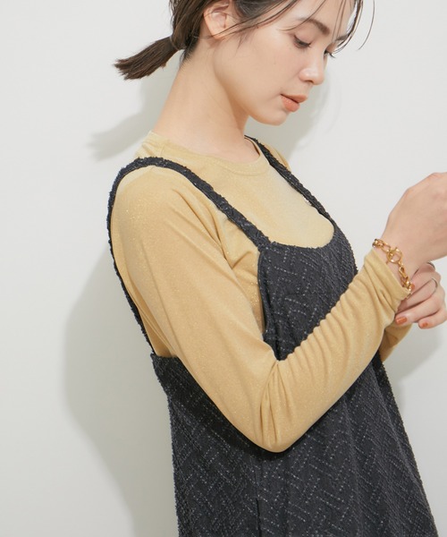 「LE CERCLE par rope'」 長袖カットソー FREE シルバー レディース_画像6