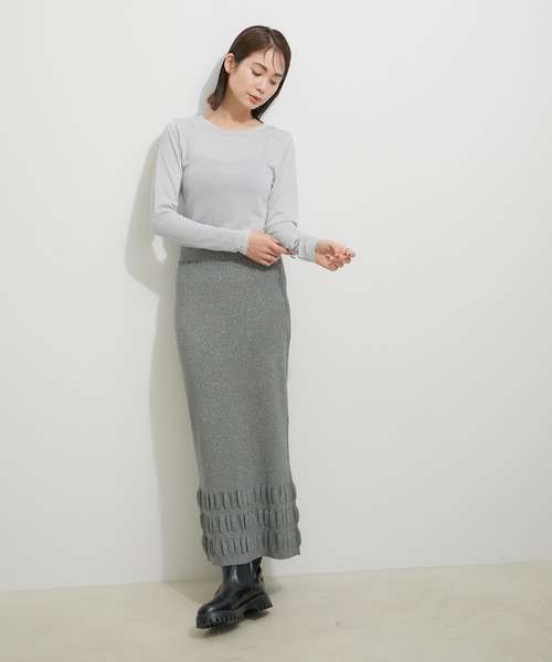 「LE CERCLE par rope'」 長袖カットソー FREE シルバー レディース_画像9