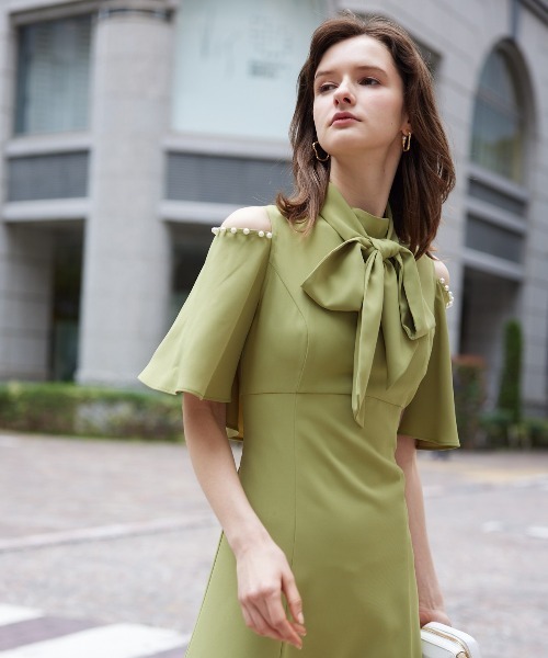 「AND COUTURE」 半袖ワンピース MEDIUM オレンジ レディース_画像8