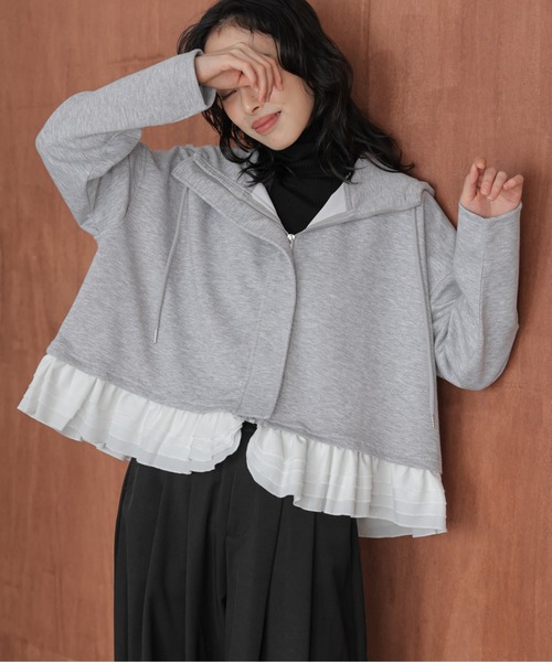 SUGAR BISKET（シュガービスケット） パーカー フリルドッキング