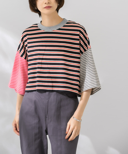 「KBF」 7分袖カットソー ONE ベージュ レディース_画像2