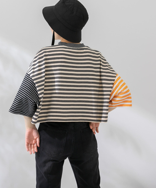 「KBF」 7分袖カットソー ONE ベージュ レディース_画像3