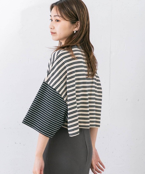 「KBF」 7分袖カットソー ONE ベージュ レディース_画像10