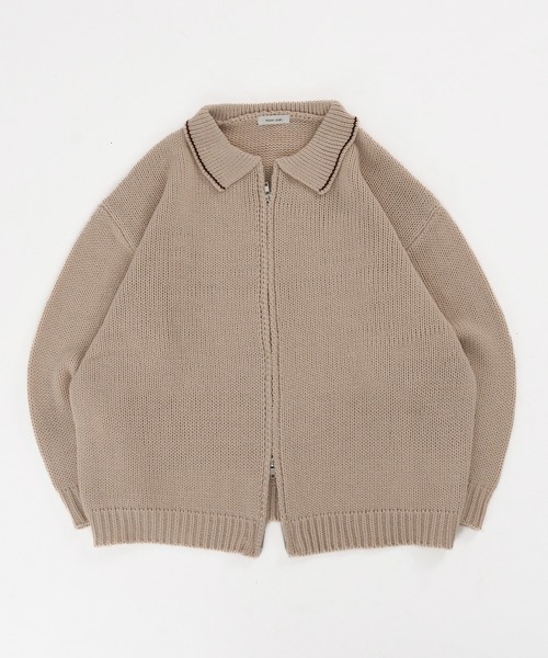 「Adoon plain」 ニットカーディガン MEDIUM アイボリー メンズ_画像4