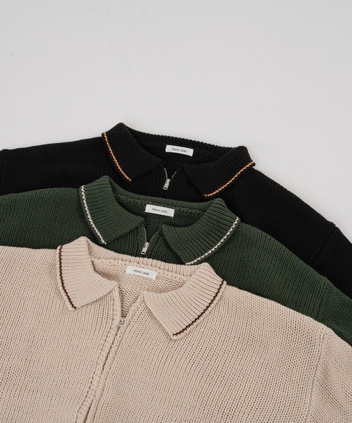 「Adoon plain」 ニットカーディガン MEDIUM アイボリー メンズ_画像6