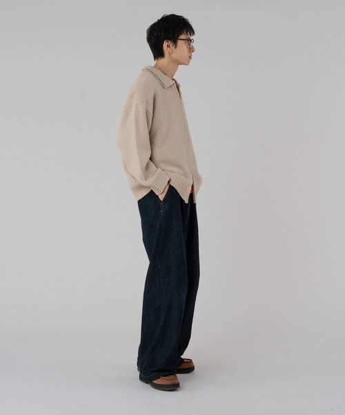 「Adoon plain」 ニットカーディガン MEDIUM アイボリー メンズ_画像9